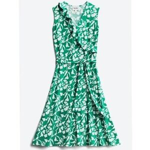 Stitch Fix Leota Aneeka Knit Faux Wrap Dress Size XS Petite Green White Floralโ